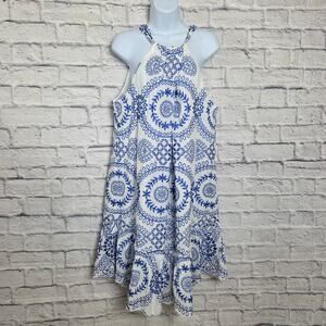 Trina Turk Blue and White Mini Dress